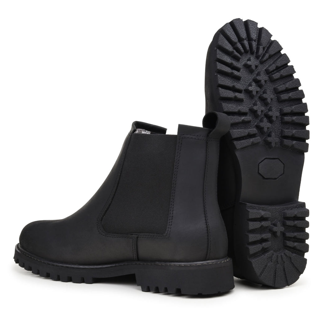 Black Thomas Leather Lug Sole Chelsea Boots