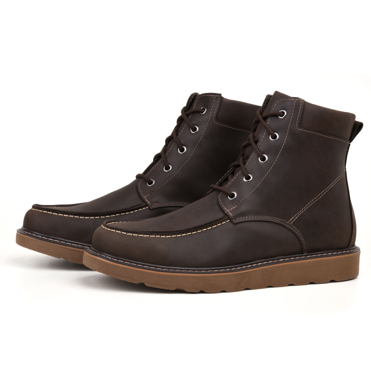 Espresso Ibadan Leather Moc Toe Boots