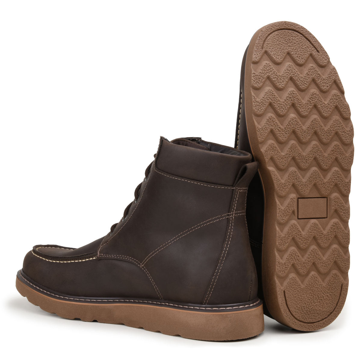 Espresso Ibadan Leather Moc Toe Boots