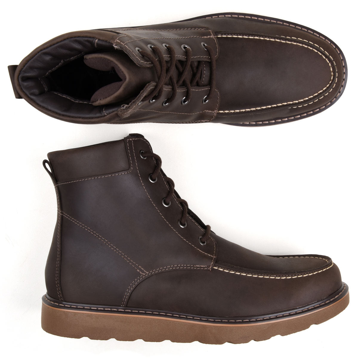 Espresso Ibadan Leather Moc Toe Boots