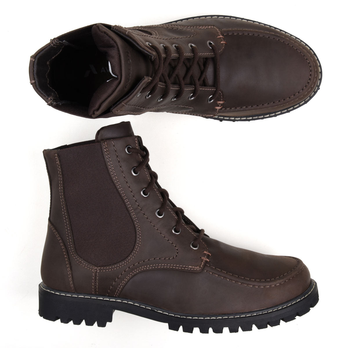 Espresso Ethan Leather Moc Toe Boots