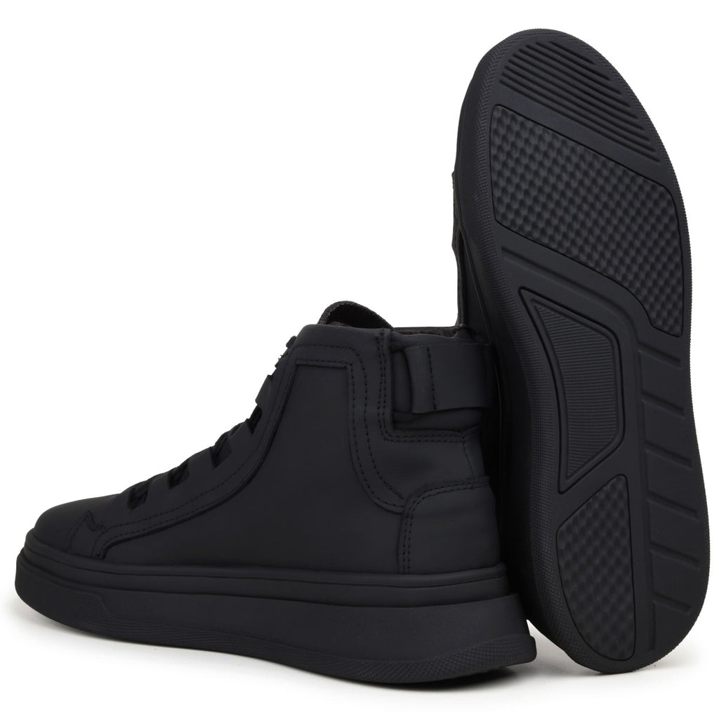 All Black Albus Leather High Top Sneakers