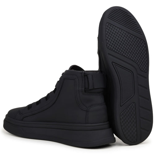 All Black Albus Leather High Top Sneakers