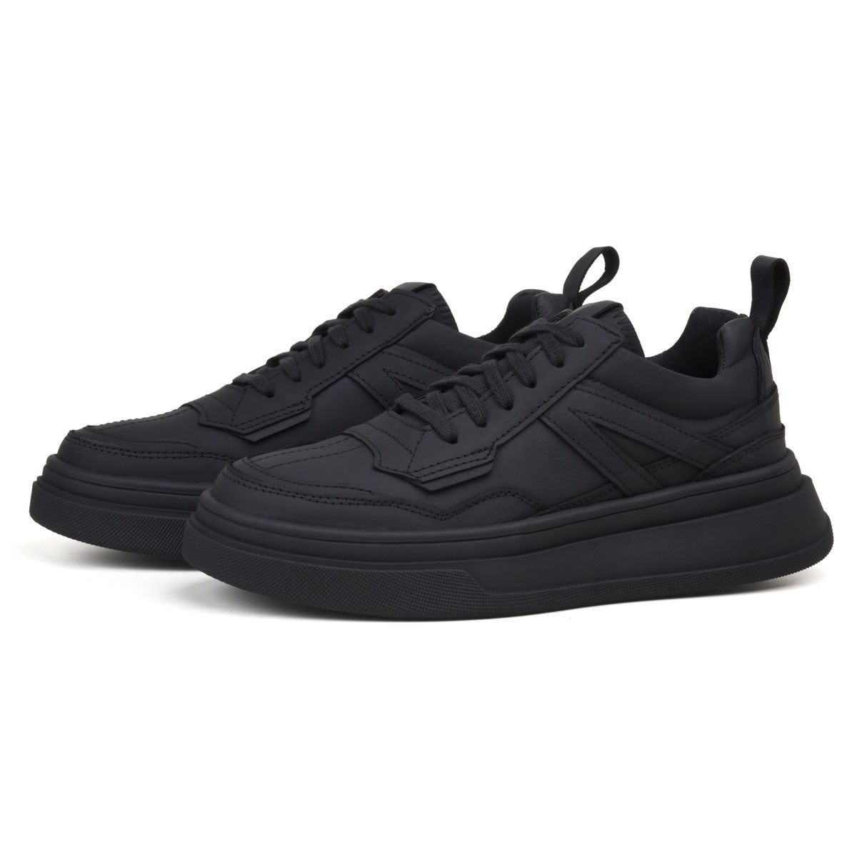 All Black Alex Leather Sneakers