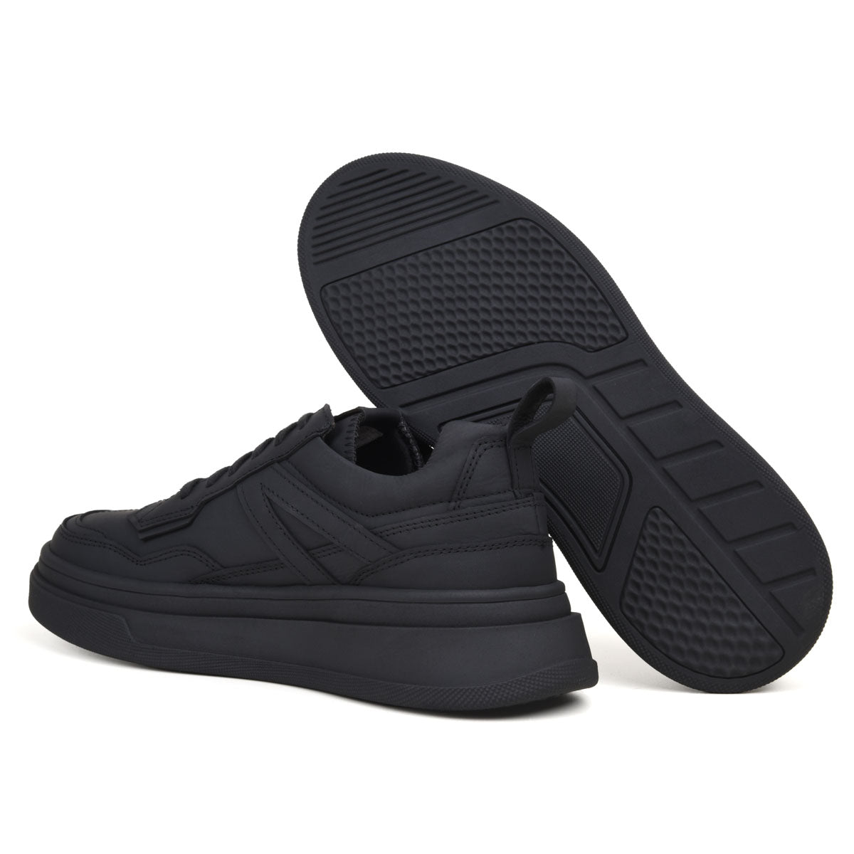 All Black Alex Leather Sneakers