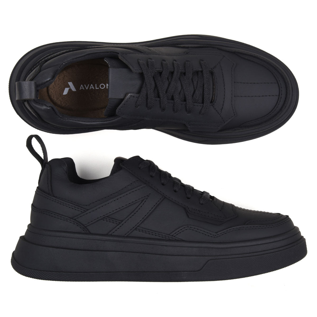 All Black Alex Leather Sneakers