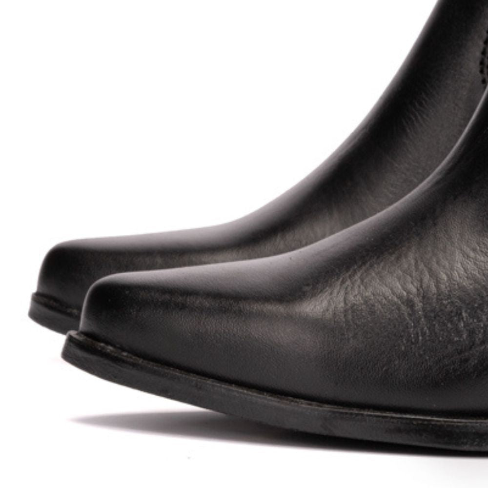 Black Reilly Leather Western Chelsea Boots