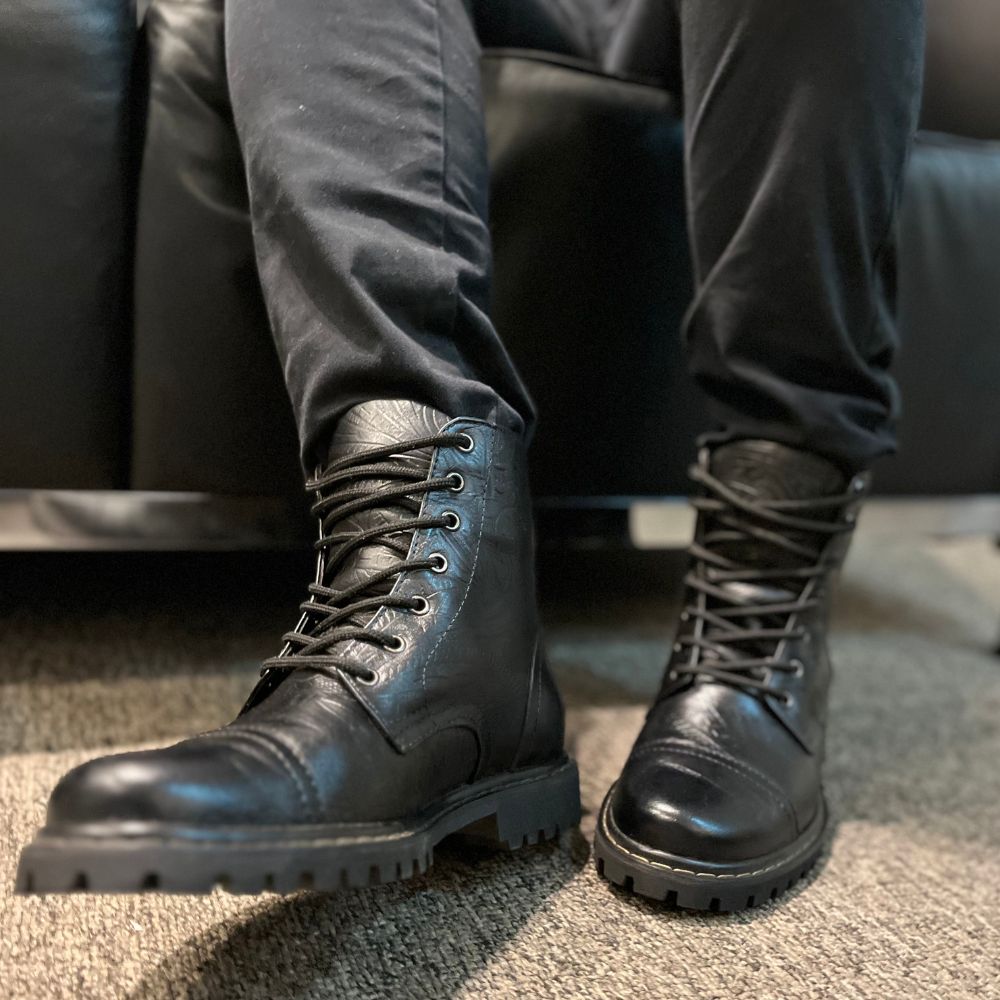 All Black Shelby Tooled Leather Boots