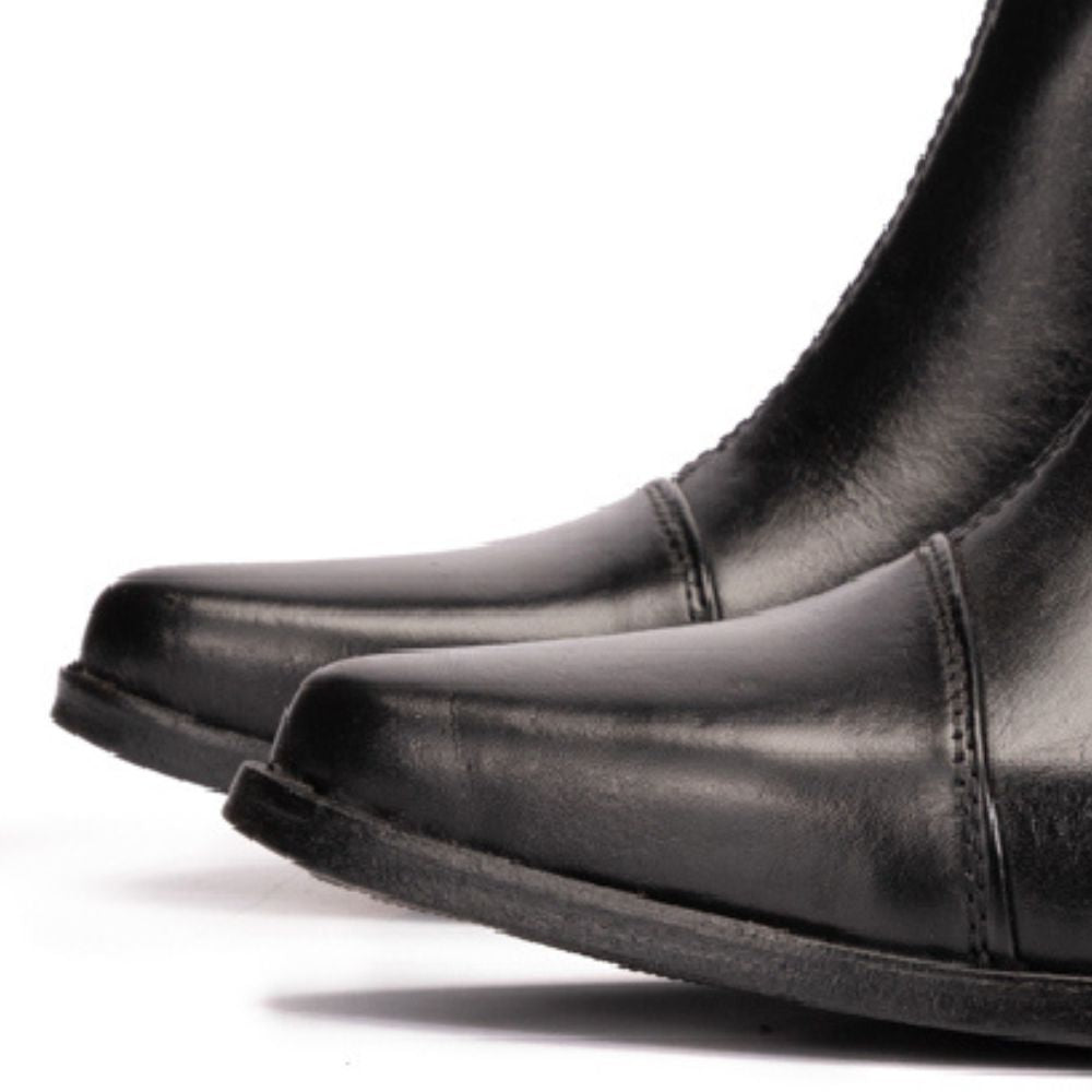 Black Mol Leather Western Chelsea Boots