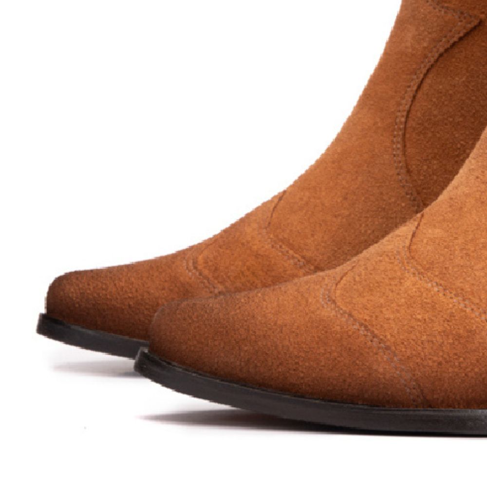 Tan Abby Suede Western Boots