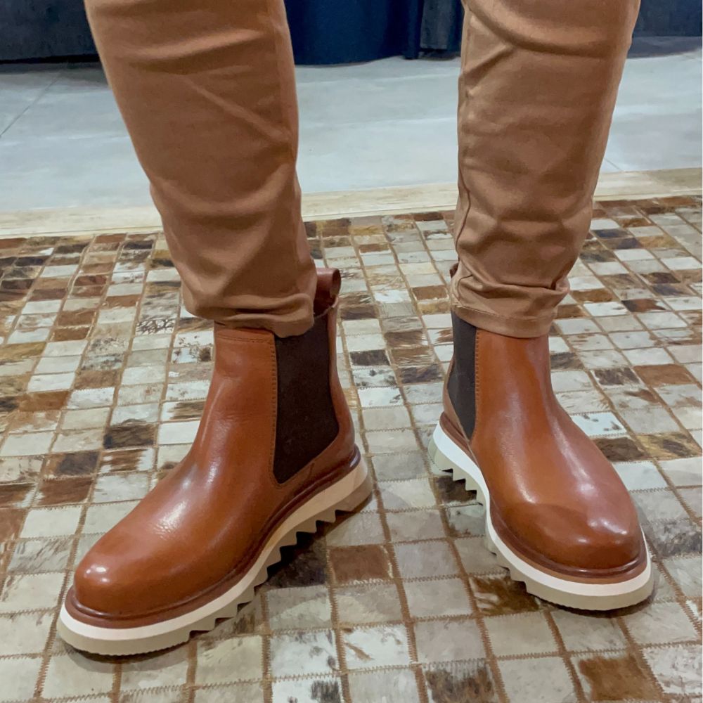 Cognac Bodie Leather Chelsea Boots