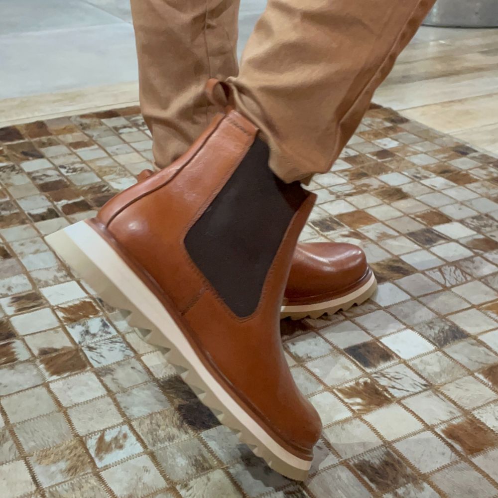 Cognac Bodie Leather Chelsea Boots