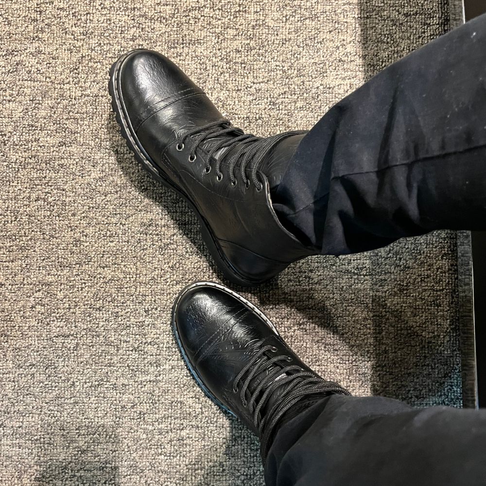 All Black Shelby Tooled Leather Boots