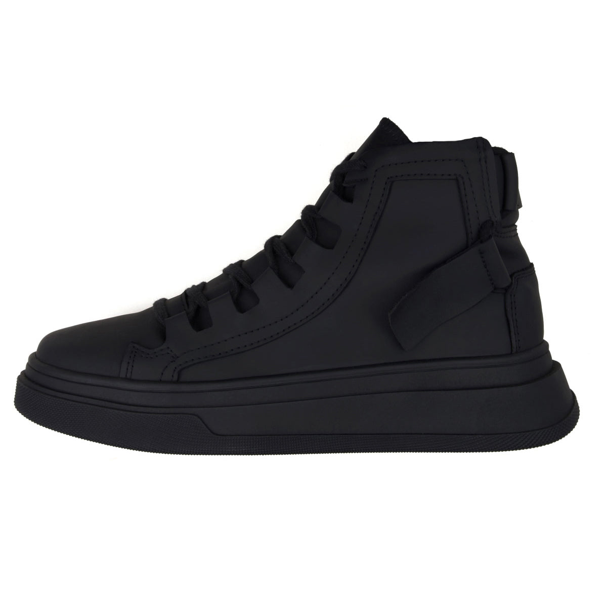 All Black Albus Leather High Top Sneakers