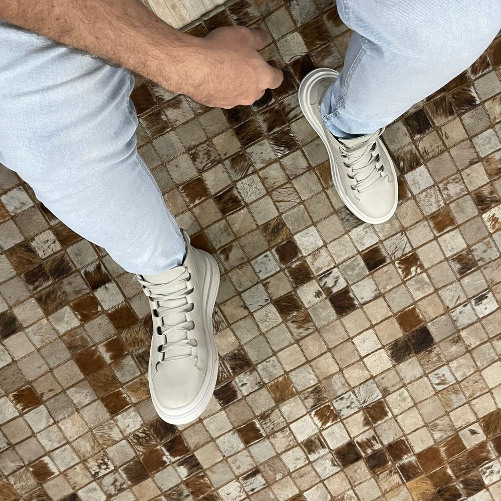 Bone Albus Leather High Top Sneakers