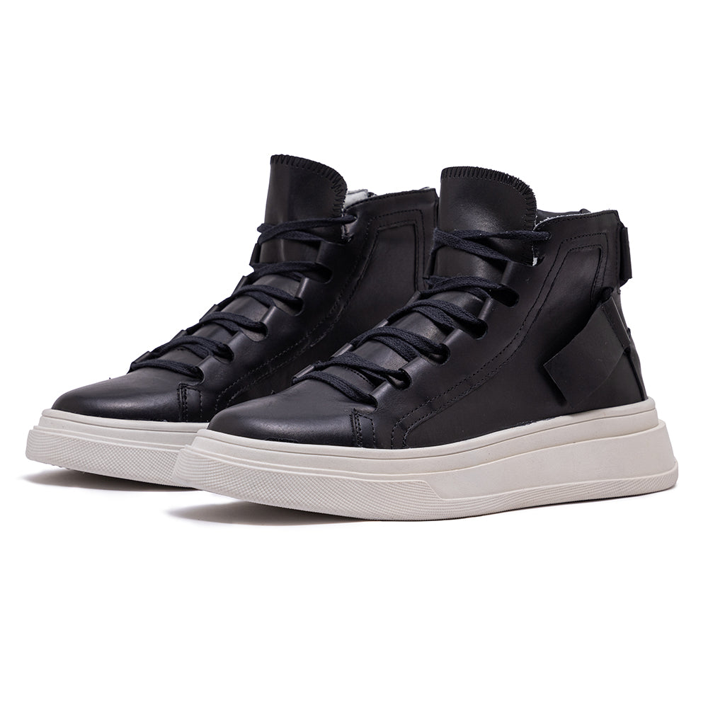 Black Albus Leather High Top Sneakers