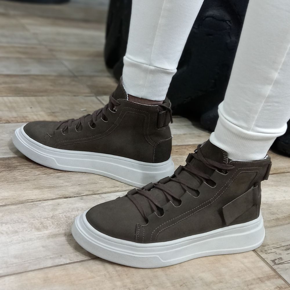 Olive Albus Nubuck High Top Sneakers