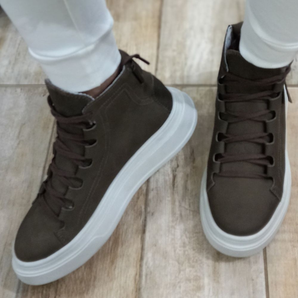 Olive Albus Nubuck High Top Sneakers