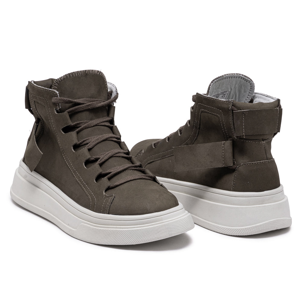 Olive Albus Nubuck High Top Sneakers