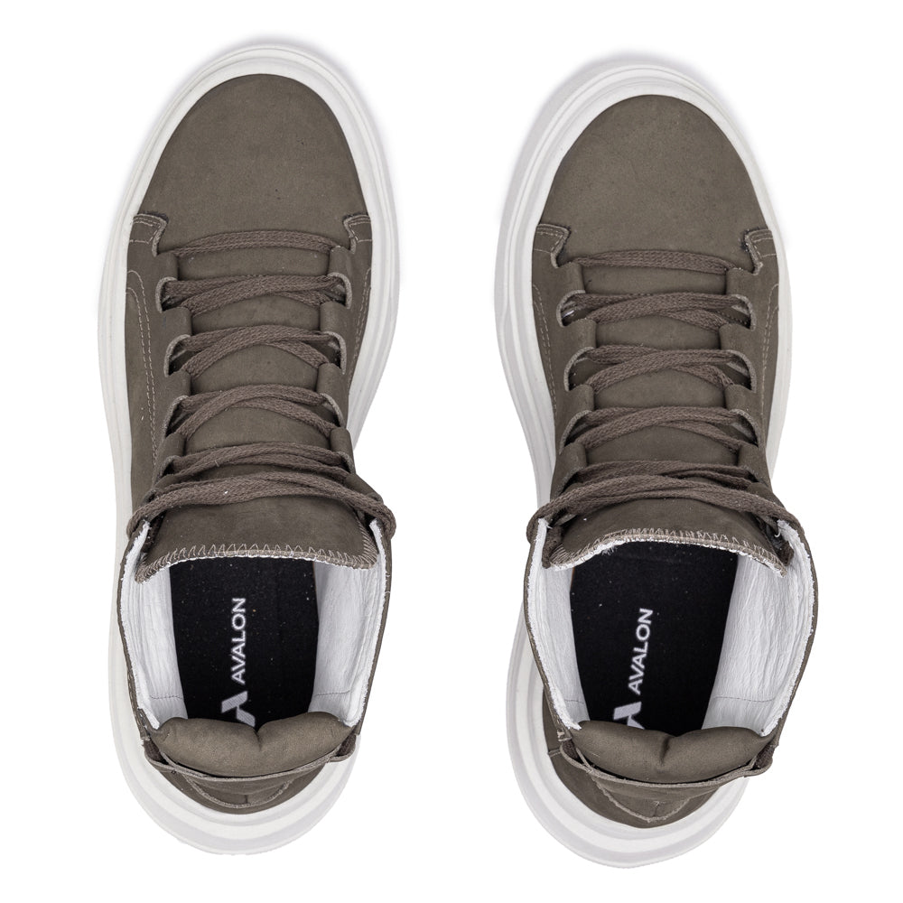 Olive Albus Nubuck High Top Sneakers