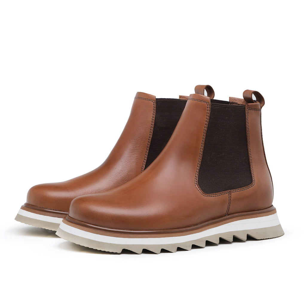 Cognac Bodie Leather Chelsea Boots