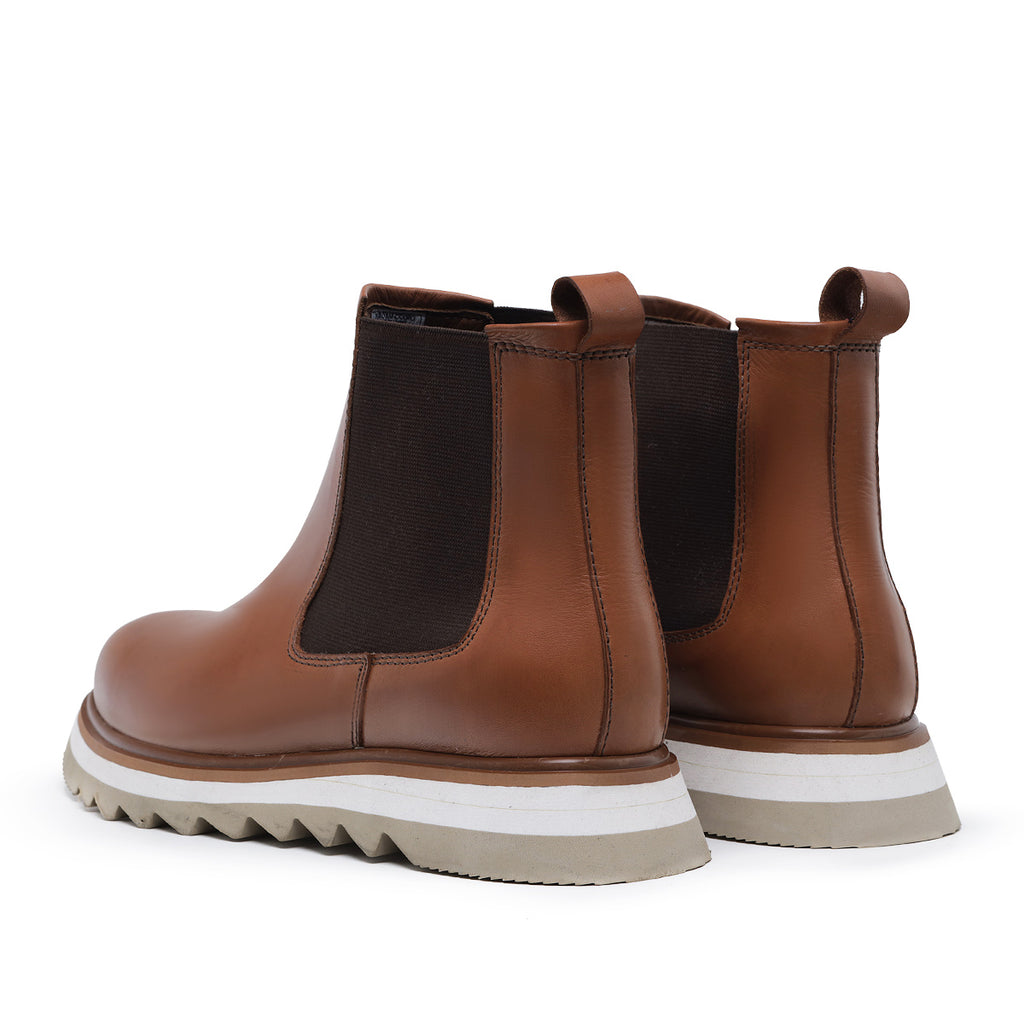 Cognac Bodie Leather Chelsea Boots
