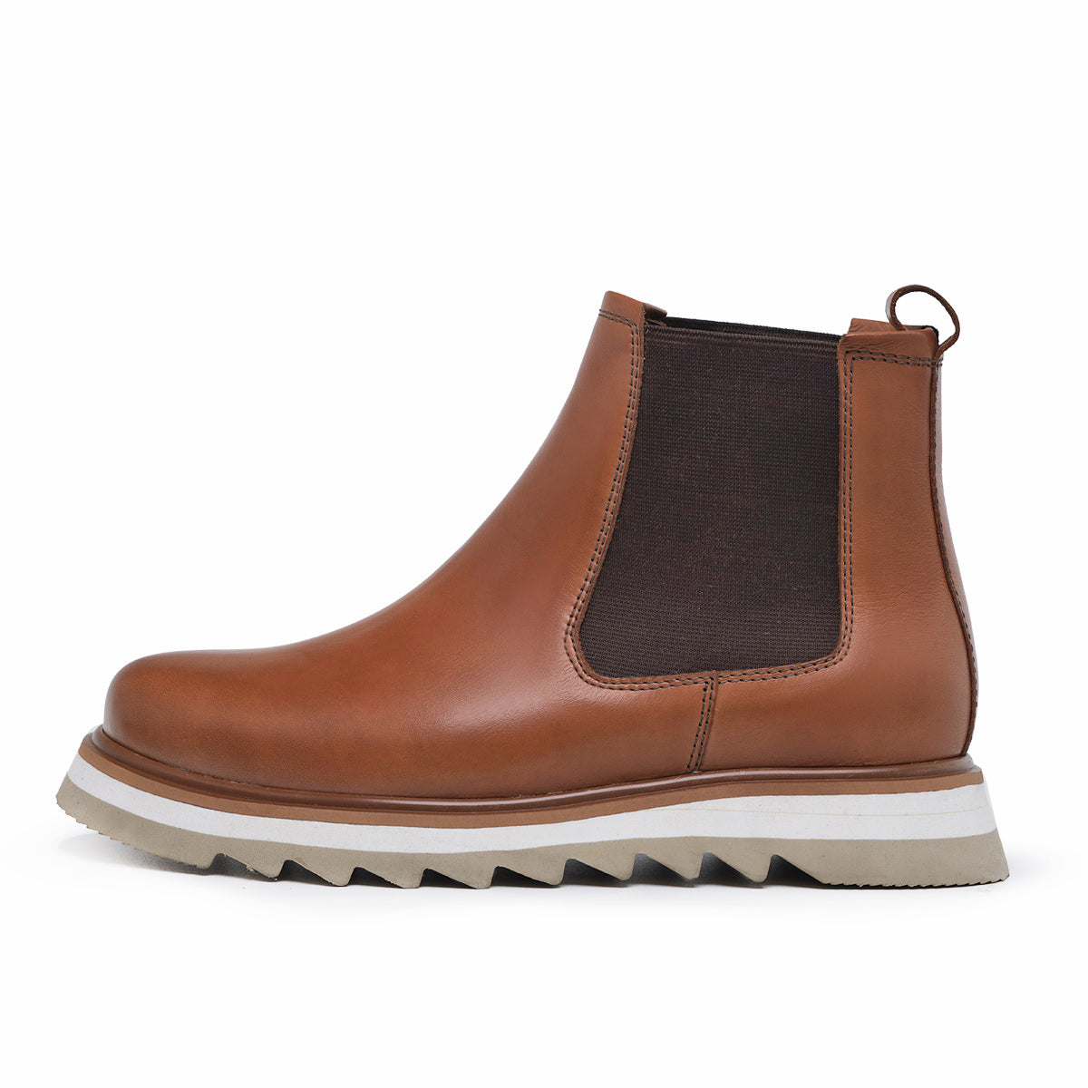 Cognac Bodie Leather Chelsea Boots