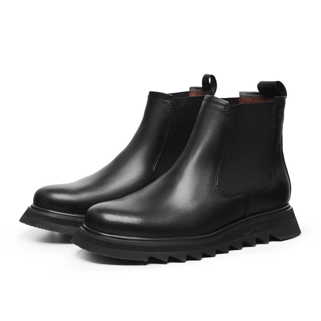 Black Bodie Leather Chelsea Boots
