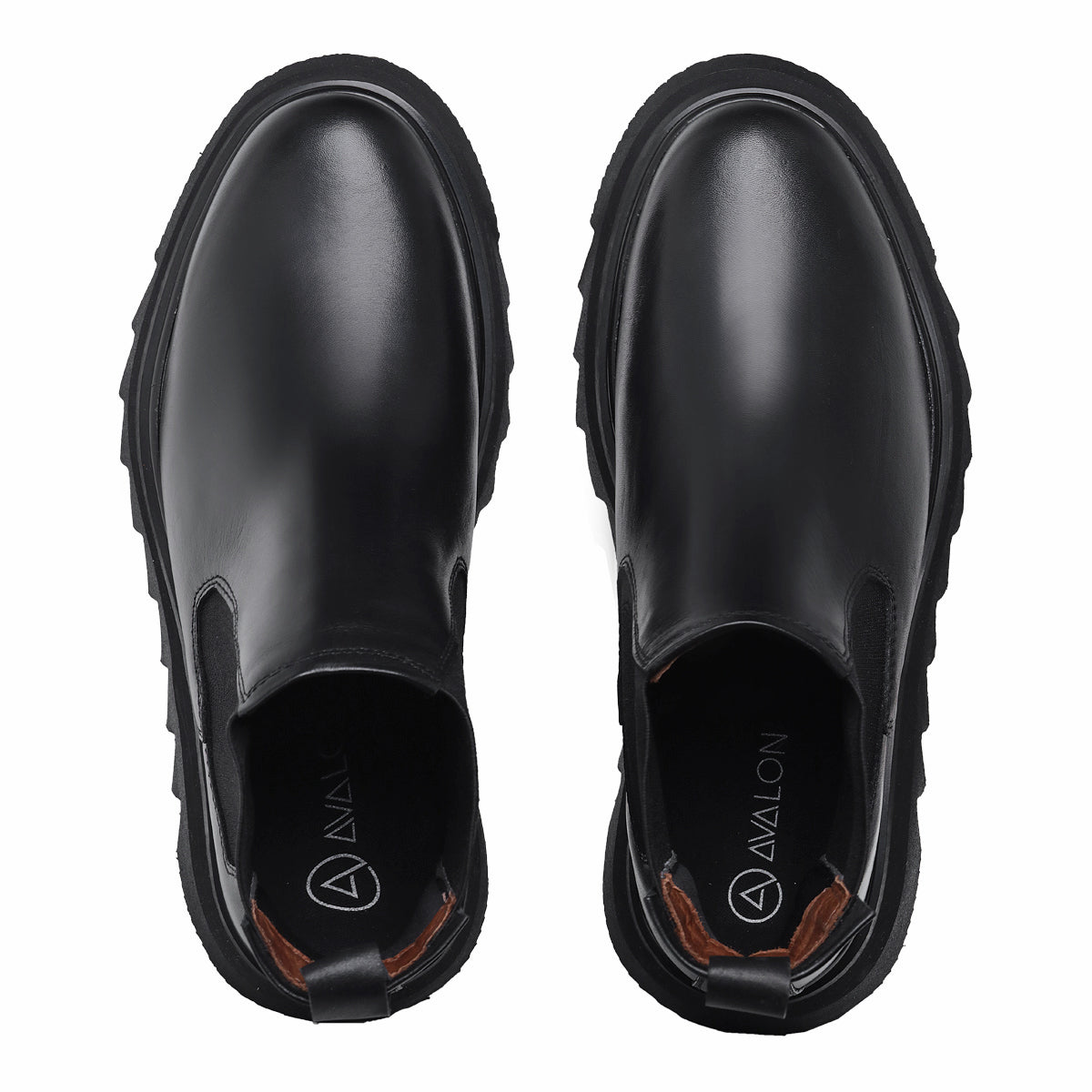 Black Bodie Leather Chelsea Boots