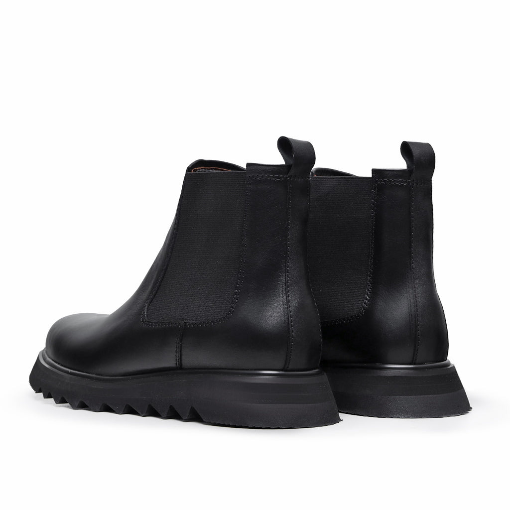 Black Bodie Leather Chelsea Boots
