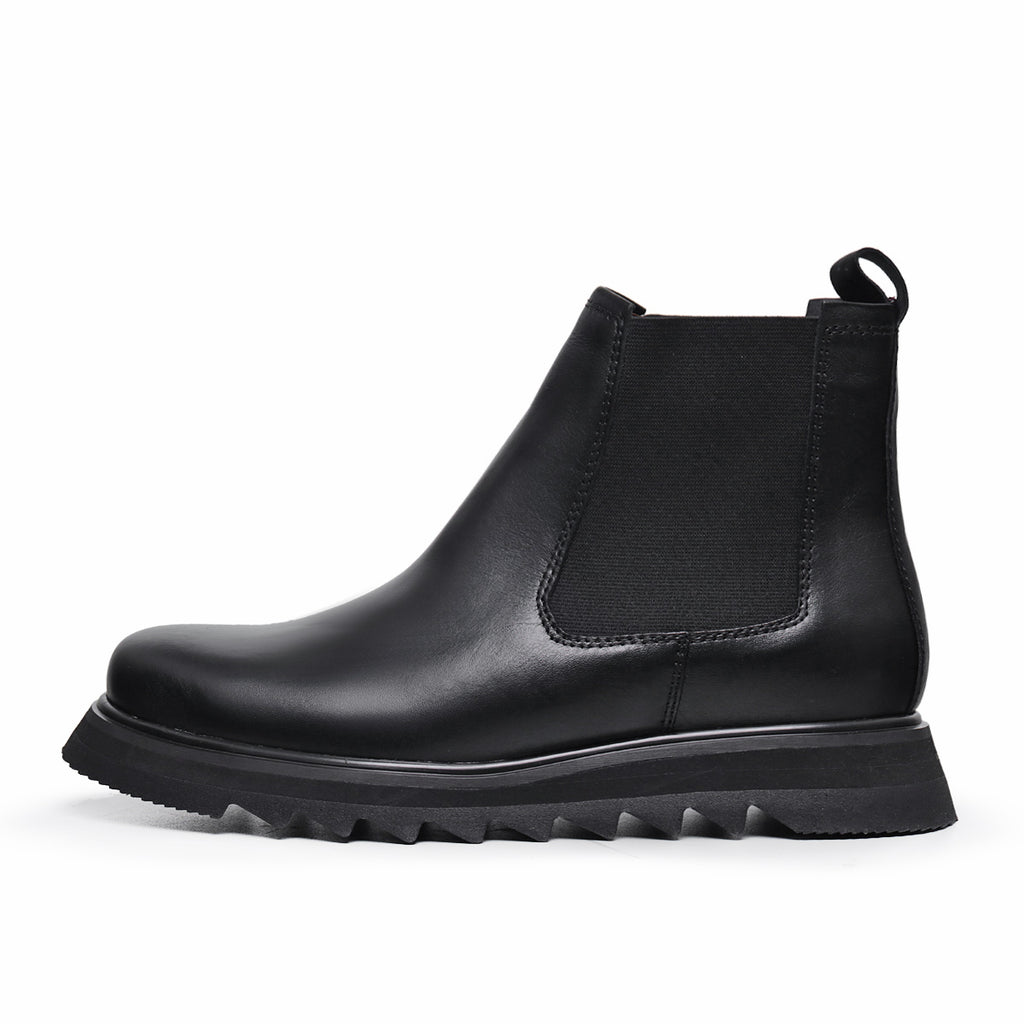 Black Bodie Leather Chelsea Boots
