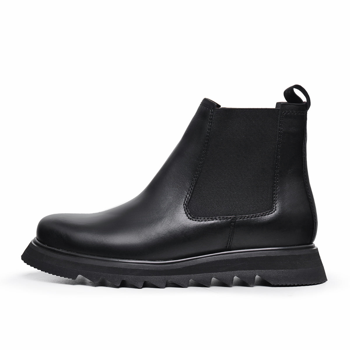 Black Bodie Leather Chelsea Boots
