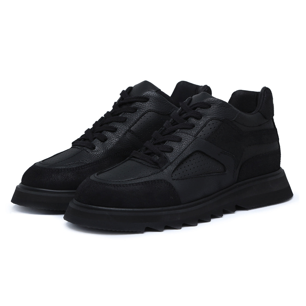 All Black Colter Leather Sneakers