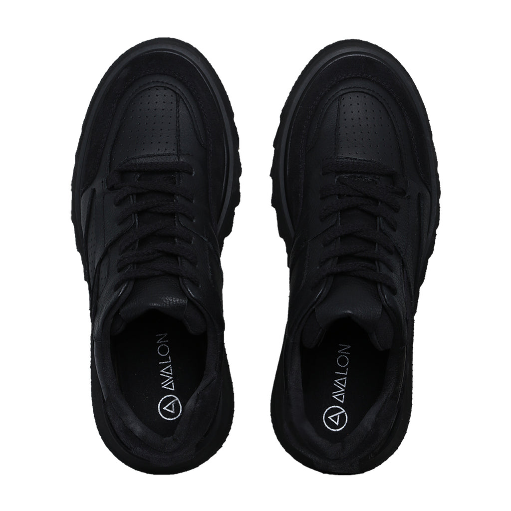 All Black Colter Leather Sneakers