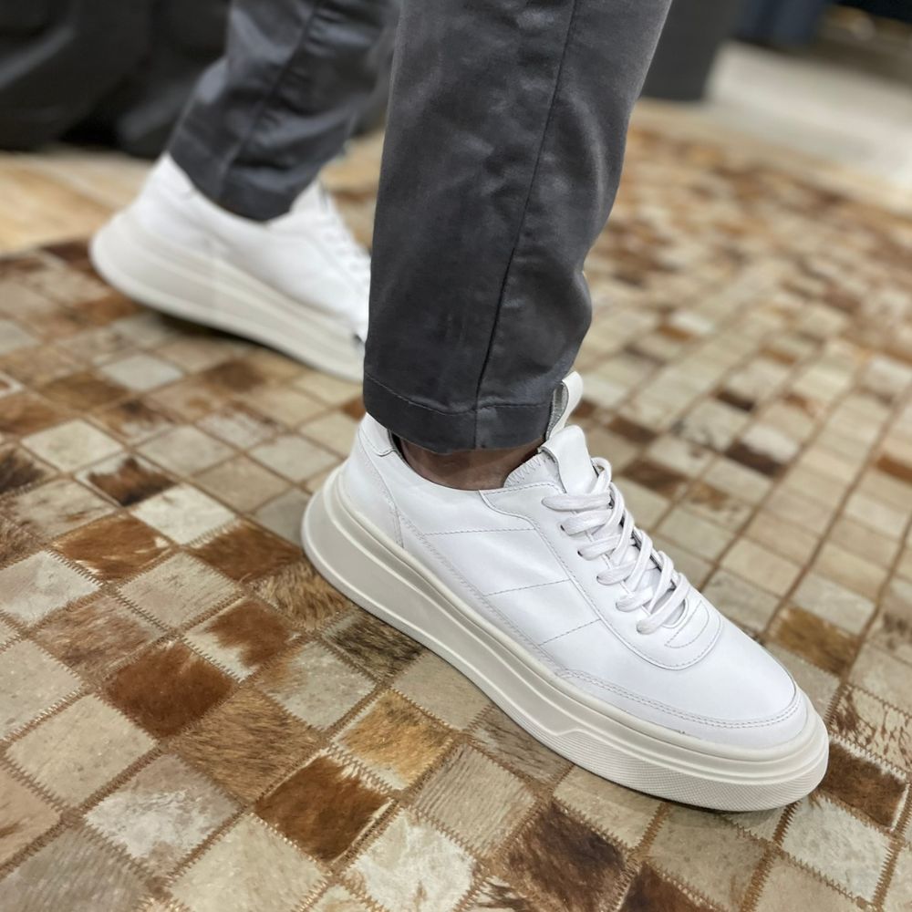 White Colter Leather Sneakers