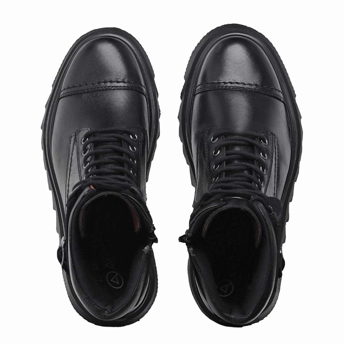 Black Thompson Leather Combat Boots