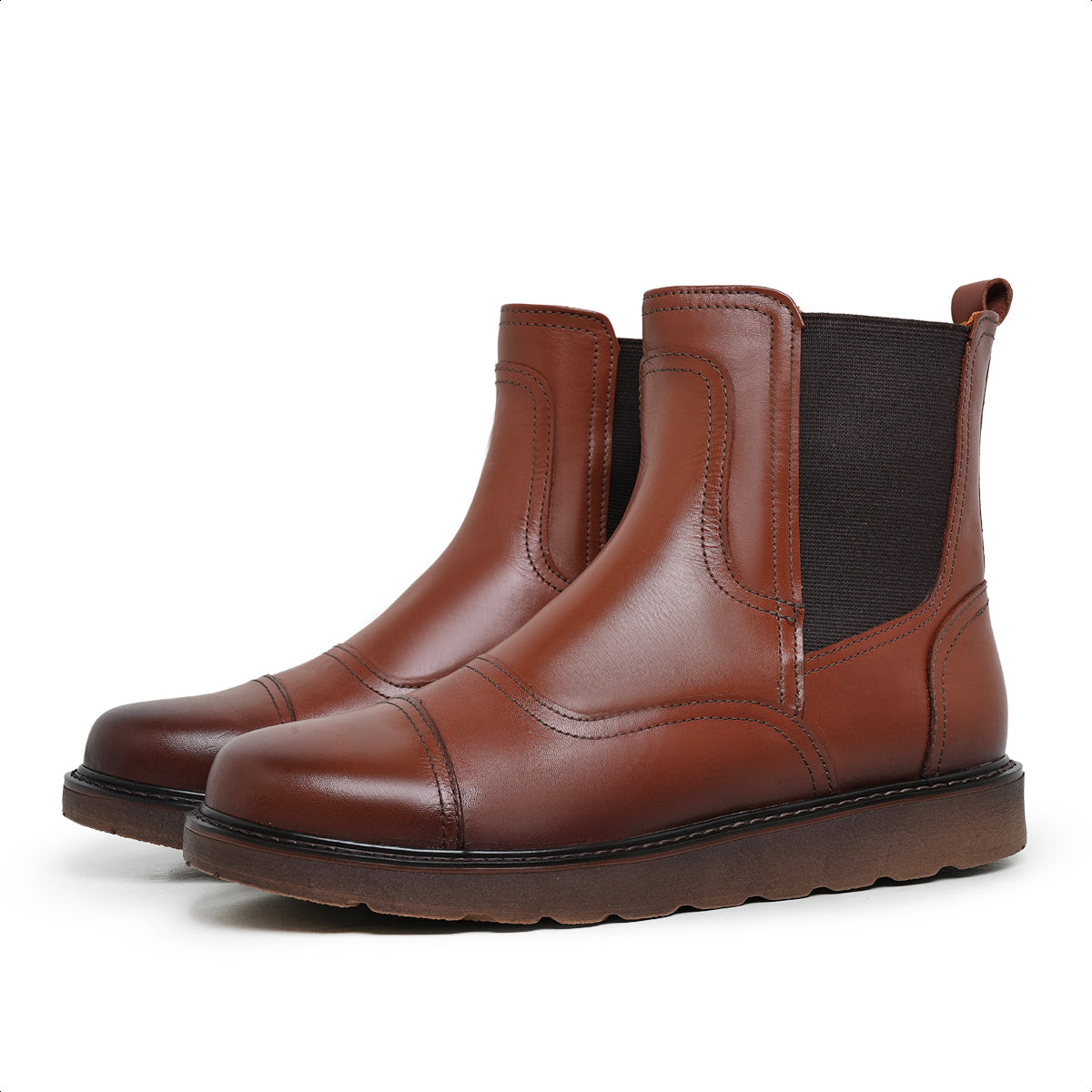 Cognac Mason Leather Chelsea Boots