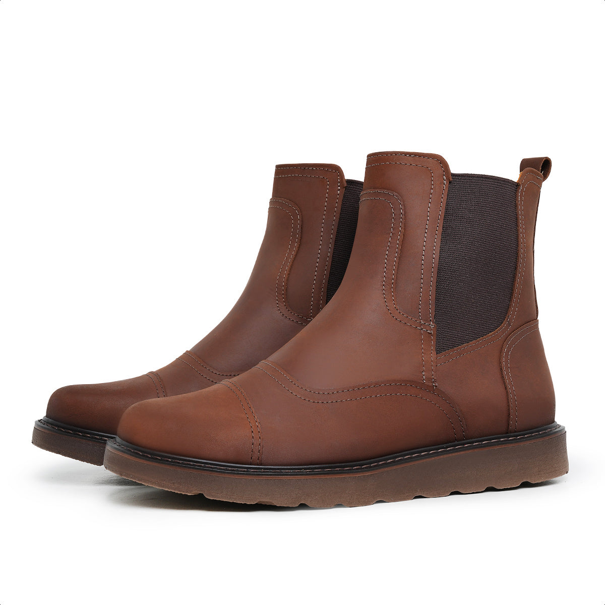 Chestnut Mason Leather Chelsea Boots