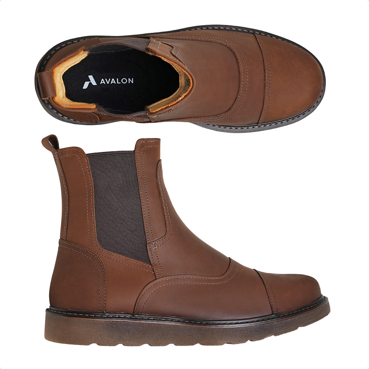 Chestnut Mason Leather Chelsea Boots