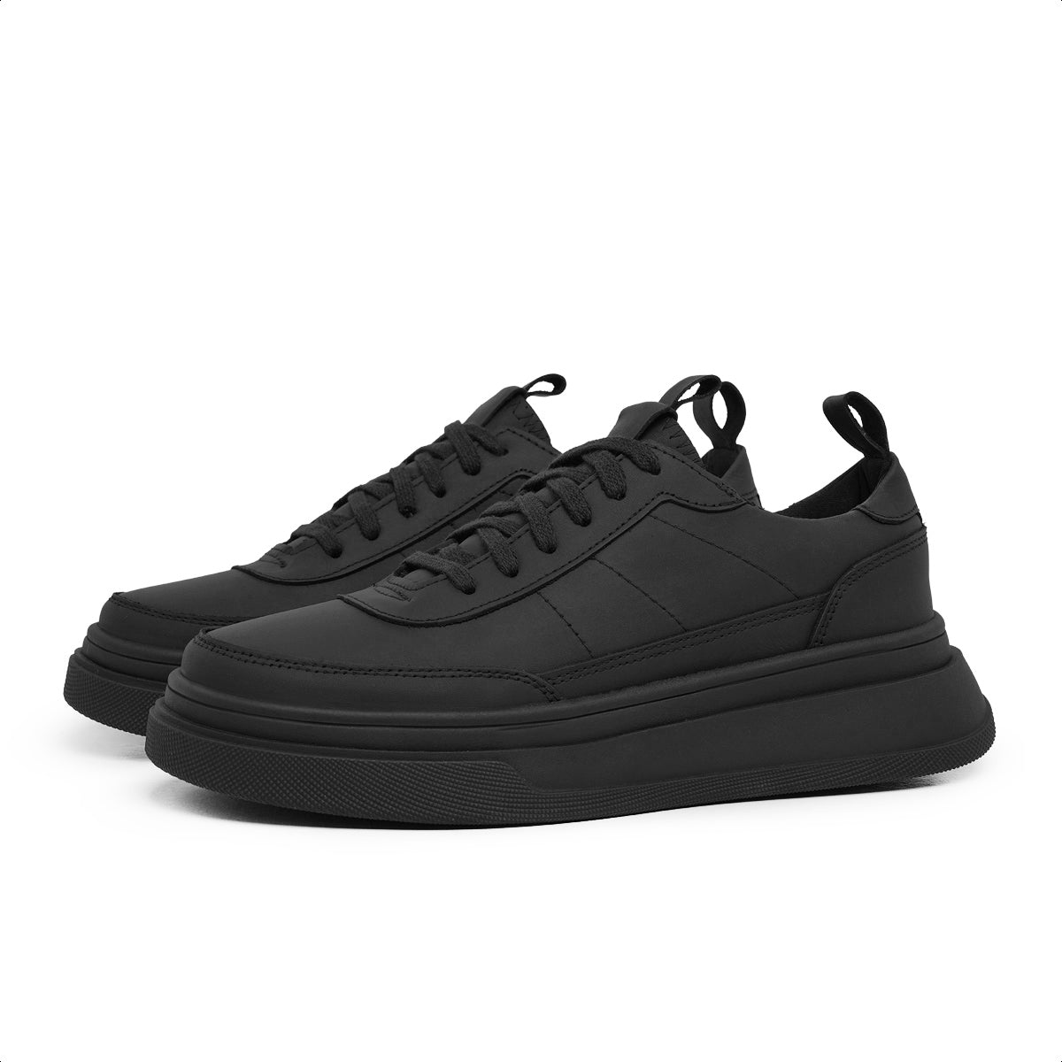 All Black Colter Leather Sneakers