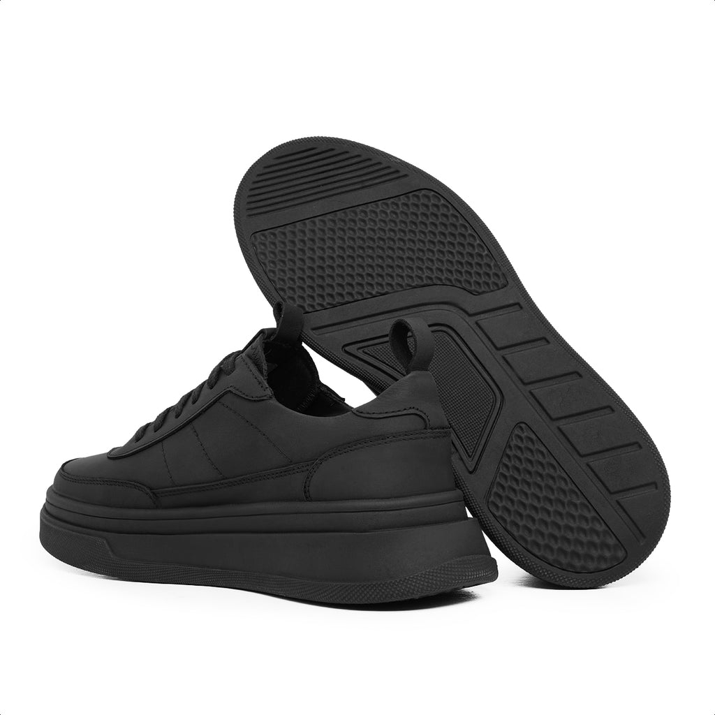All Black Colter Leather Sneakers