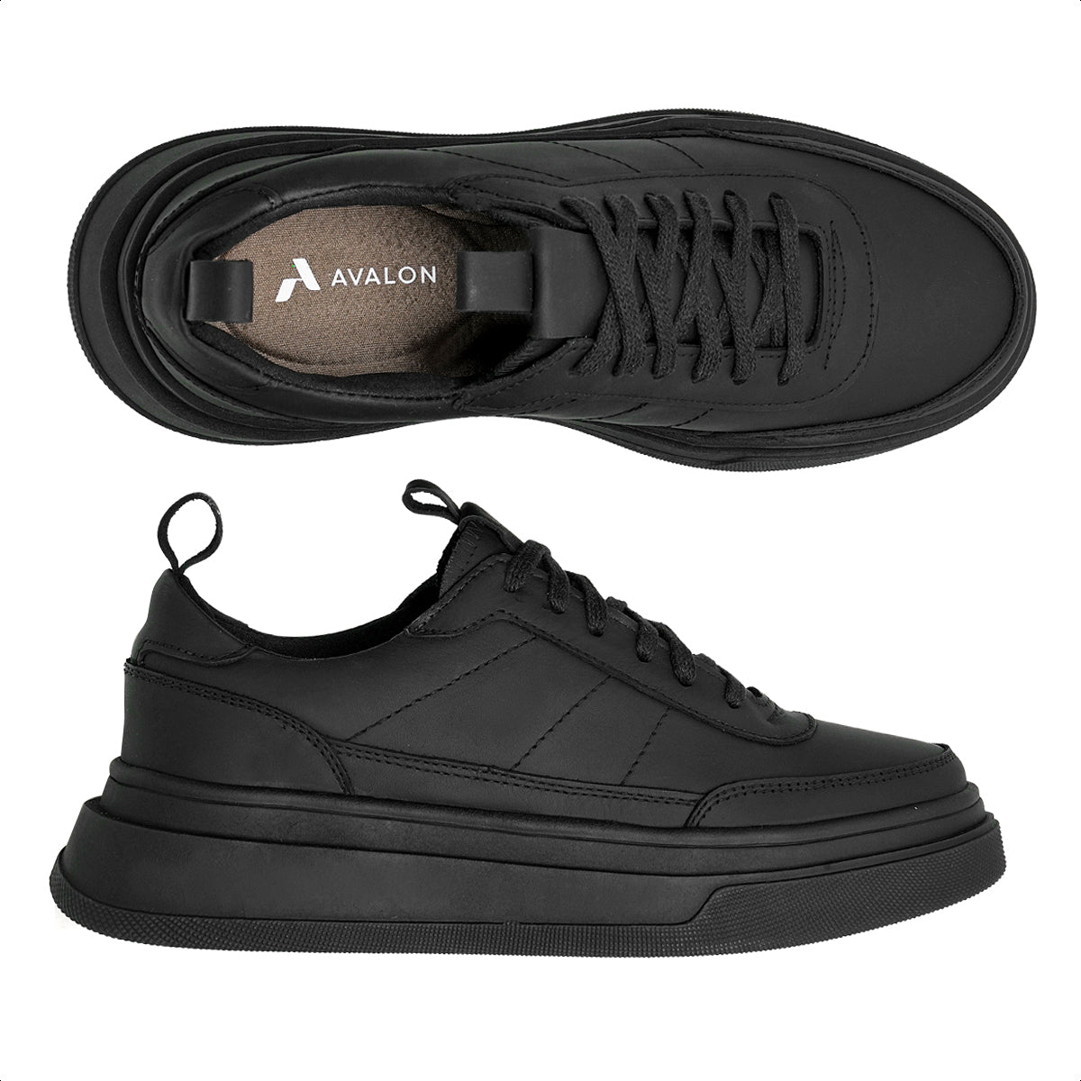All Black Colter Leather Sneakers