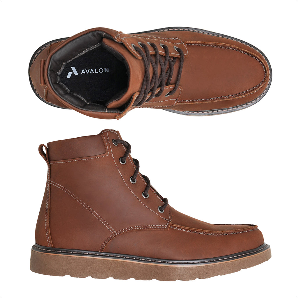 Whiskey Ibadan Leather Moc Toe Boots
