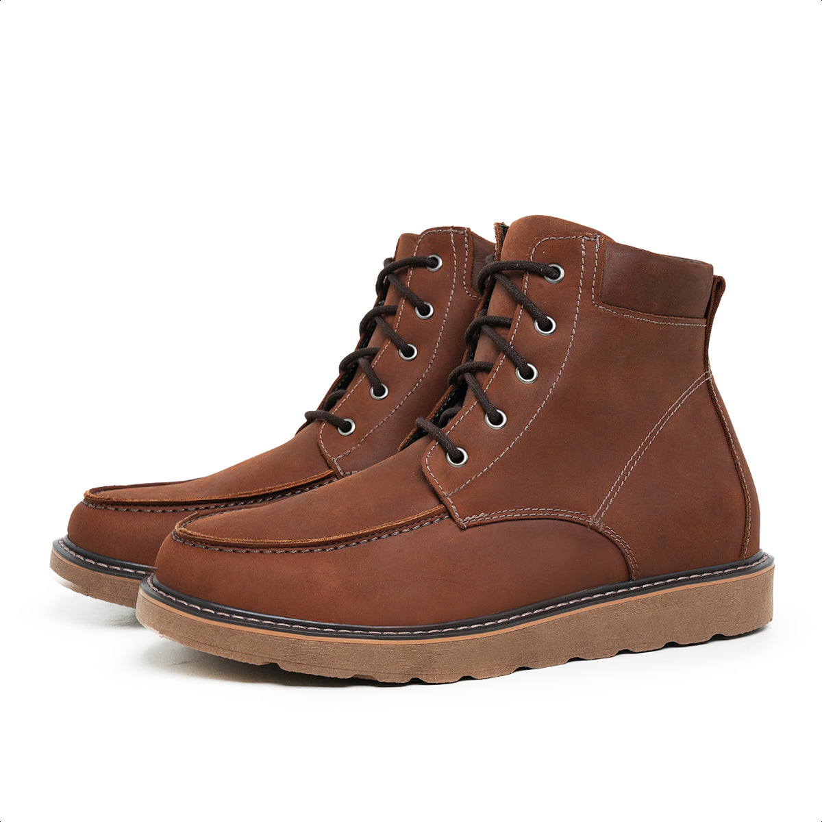Whiskey Ibadan Leather Moc Toe Boots
