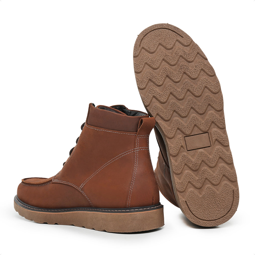 Whiskey Ibadan Leather Moc Toe Boots