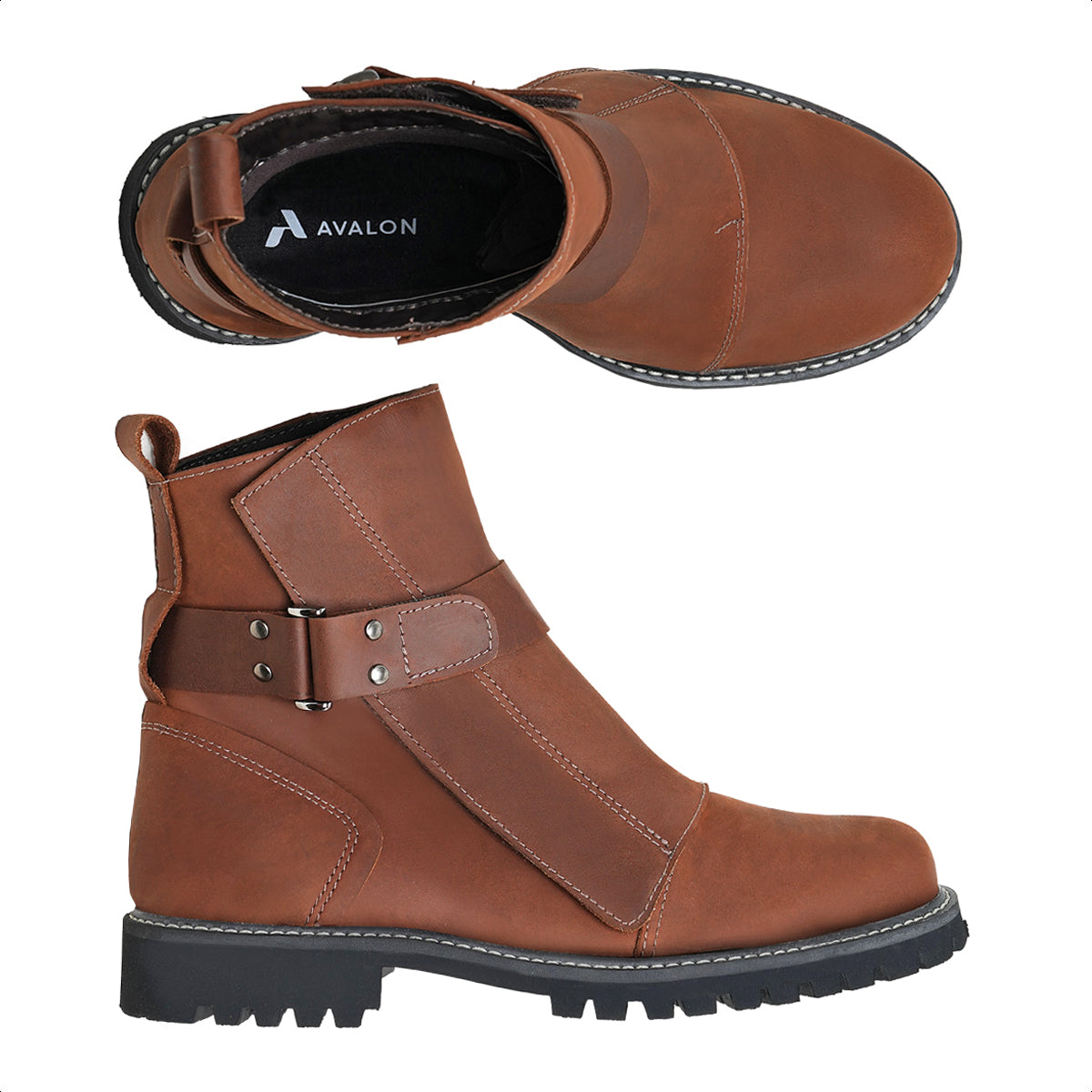 Chestnut Vedder Crazy Horse Leather Strap Boots