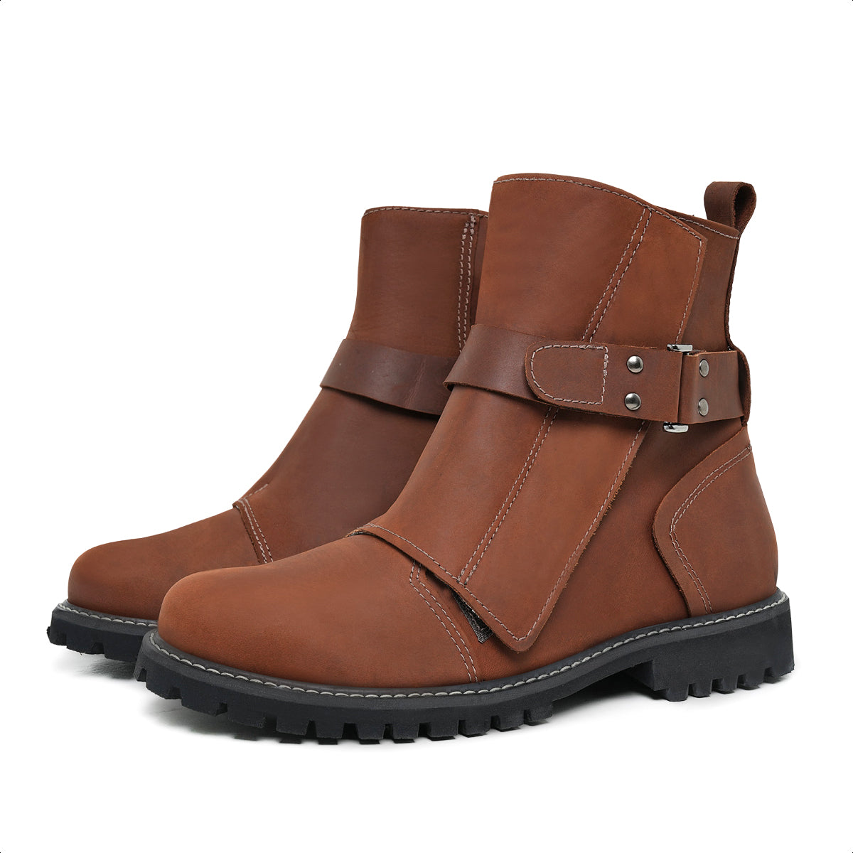 Chestnut Vedder Crazy Horse Leather Strap Boots