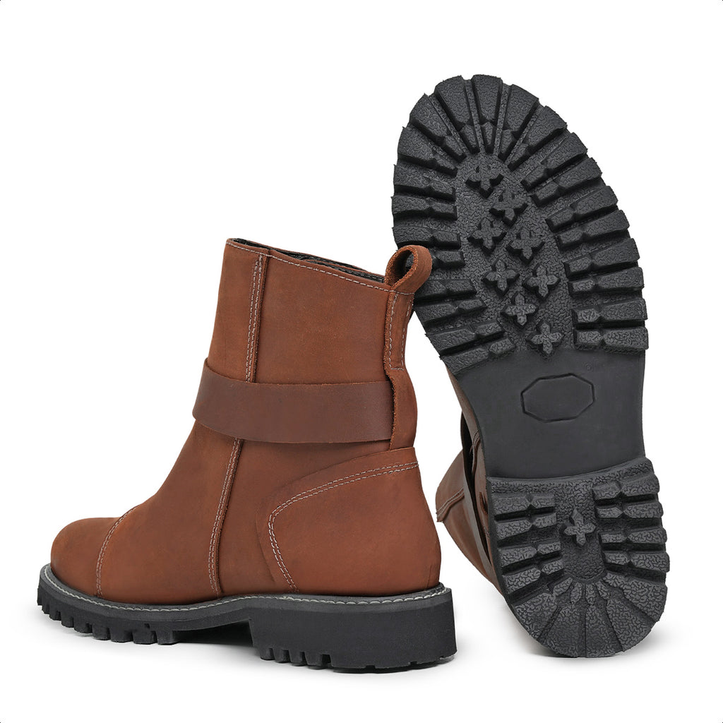 Chestnut Vedder Crazy Horse Leather Strap Boots