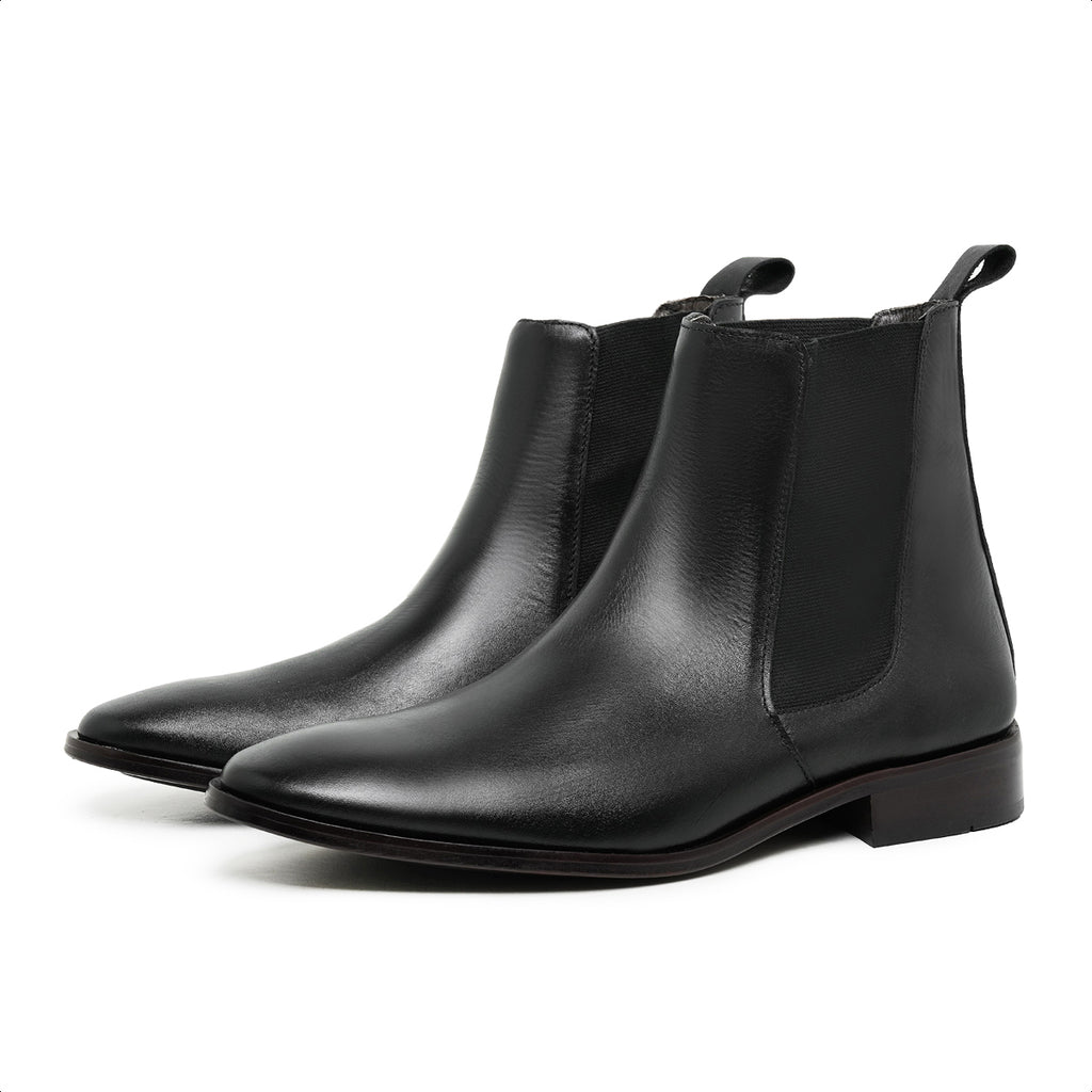 Black John Leather Chelsea Boots