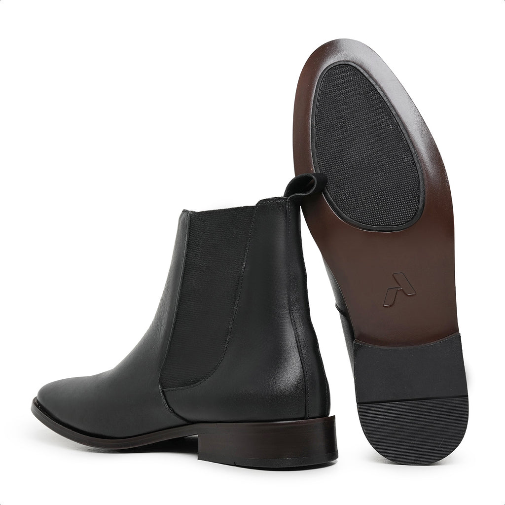 Black John Leather Chelsea Boots